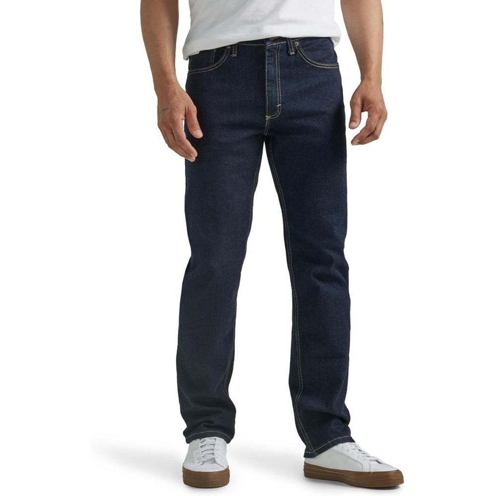 Wrangler Free-to-Stretch Regular Fit Jeans Mens 36x32 Blue Dark Wash NEW